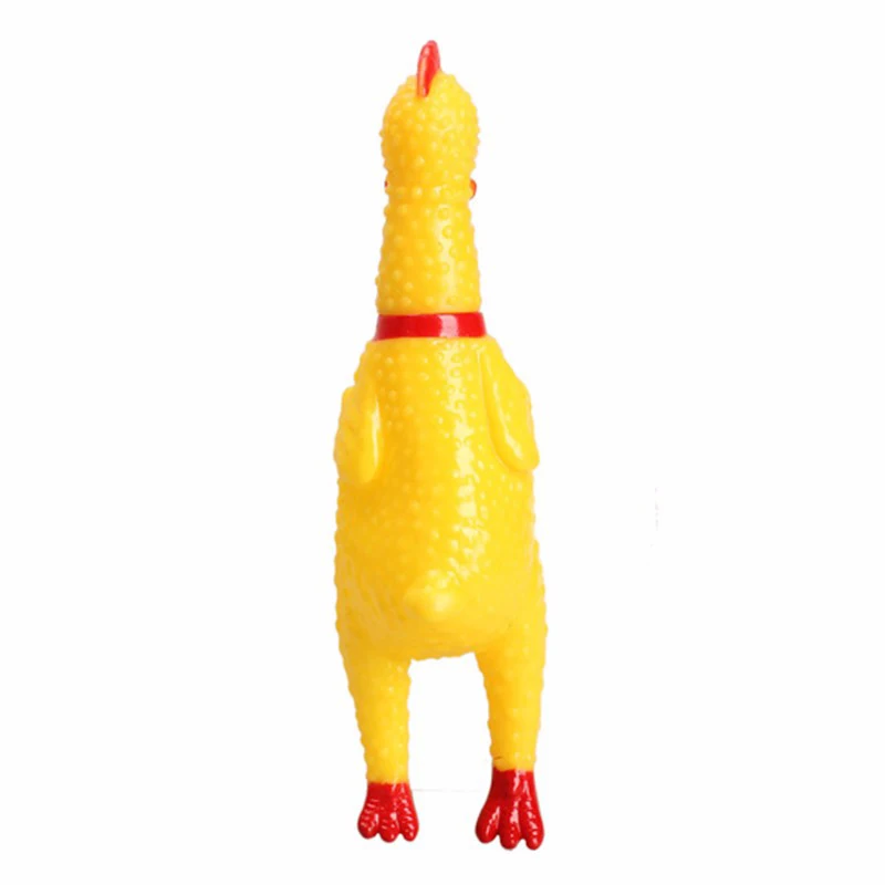 Funny Cartoon Rubber Screaming Chicken Big Dog Puppy Interactive Chewing Dog Toy Cleaning Teeth Dog Excited Pet Squeaker Toys