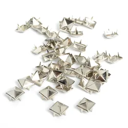 100pcs 10mm Silver Plated Pyramid Stud Nailheads Rivet Spike Leather Bracelet Punk Clothes Sewing Apparel Garment Rivet remaches