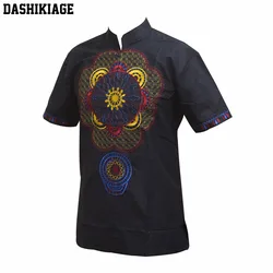 Dashikiage Big Flower Men Shirt African Hippie Vintage Fancy Haute Tribal Blouse Dashiki Embroidered Nigerian Native Ankara Top