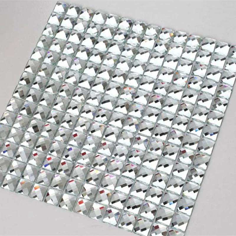 

13 facets Edges Diamond Crystal Mirror Glass Mosaic Tiles, Cabinet Display Wall Ceiling Wall Decorate Sticker, YY-AC05