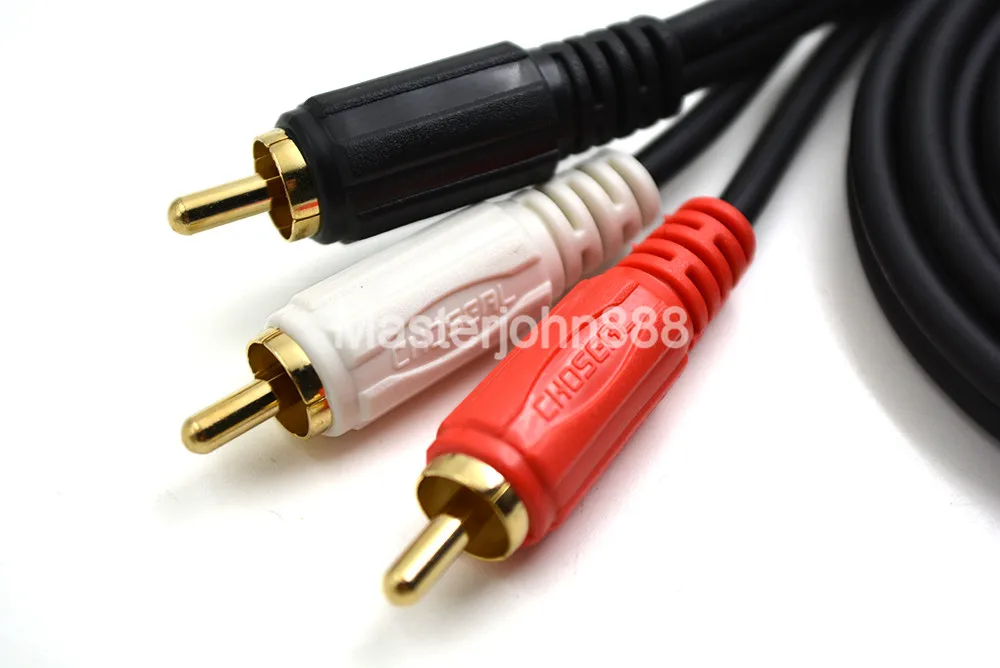 Choseal Coaxial RCA To 2RCA Male To Male Aux Audio Cable 1.8M For Car MP3 CD Player Mobile Phone PC Amplifier Gold-Plated