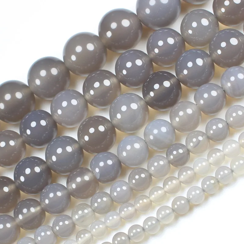 Natural Gray Agate Round Agate 4-14mm Round beads 15inch ,For DIY Jewelry Making ! We provide mixed wholesale for all items !