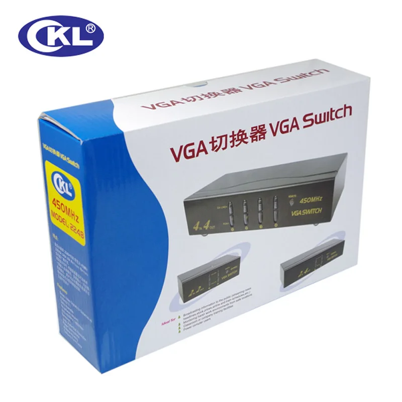 CKL VGA Beralih 2 in 4 out Dukungan 2048*1536 450 MHz untuk PC Monitor Layar Besar Proyeksi Transmisi hingga 60 Meters CKL-224B