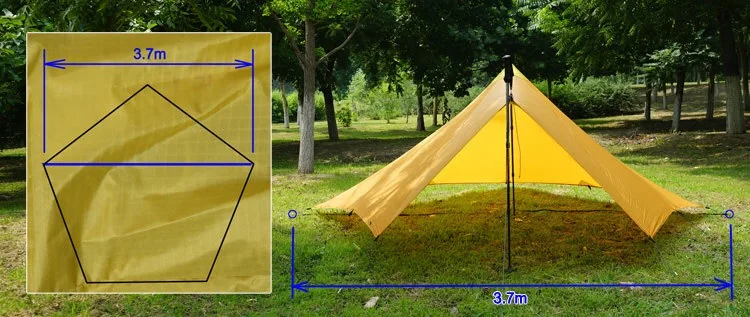 FLAME'S CREED TrailStar Camping Tent Ultralight 1-2 Person Outdoor 20D Nylon Both Sides Silicon Pyramid Shelter Hiking Flying