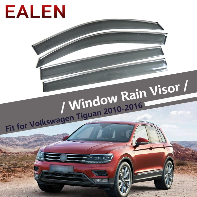 

EALEN For VW Tiguan 2010 2011 2012 2013 2014 2015 2016 Vent Sun Deflectors Guard accessories 4Pcs/1Set Smoke Window Rain Visor