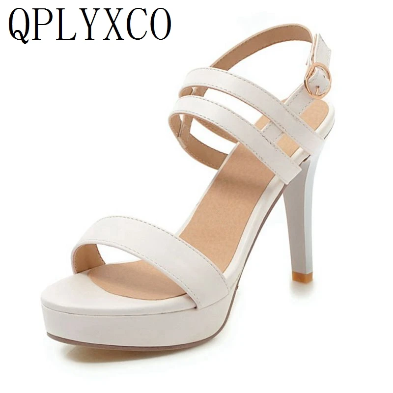 QPLYXCO 2019 Neue Sexy Mode Große Größe 32-43 Sommer Stil Sandalen dünne High Heels (10CM) hochzeit Party Dance schuhe frau H3-5