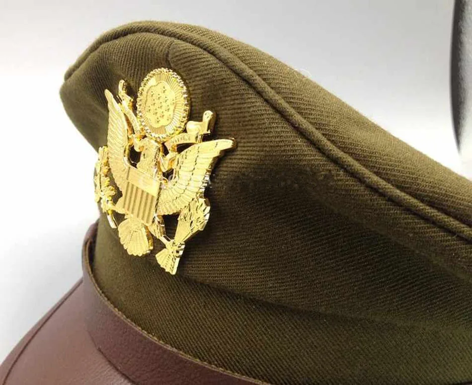 WWII US Army Air Force Jumbo Eagle Badge Officer Visor Cap military hat SIZES