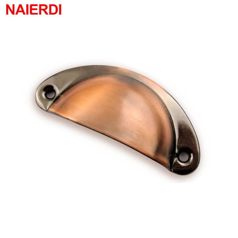 NAIERDI 20PCS Retro Metal Kitchen Drawer Cabinet Door Handle Furniture Knobs Handware Cupboard Antique Brass Shell Pull Handles