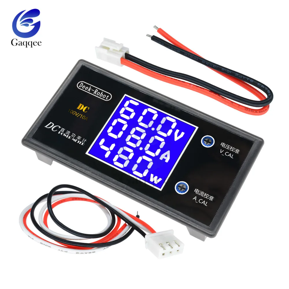 LCD Digital Voltmeter Ammeter Wattmeter Voltage Current Power Meter Volt Detector Tester Monitor 48V 60V 72V DC 0-100V 10A 1000W