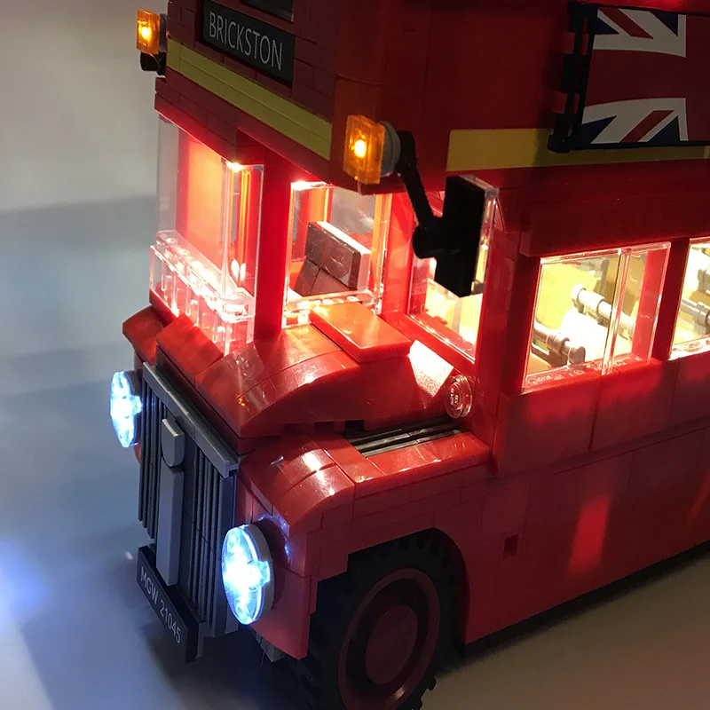 Dipimpin Cahaya Set Untuk Lego technic 10258 London bus London bus bricks set Kompatibel 21045 Blok Mainan teknik Pencahayaan Set