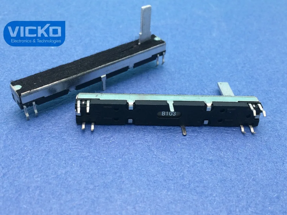 

[VK] Black mixer 6CM 60mm B10K B10KX2 B103 double clipper potentiometer handle 15MMC 15MM switch with dust