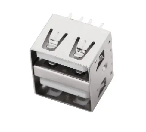 

50pcs/lot Double USB 2.0 4Pin A Type Female Socket Connector Short Style for Data Transmission Charging Length 10.5mm