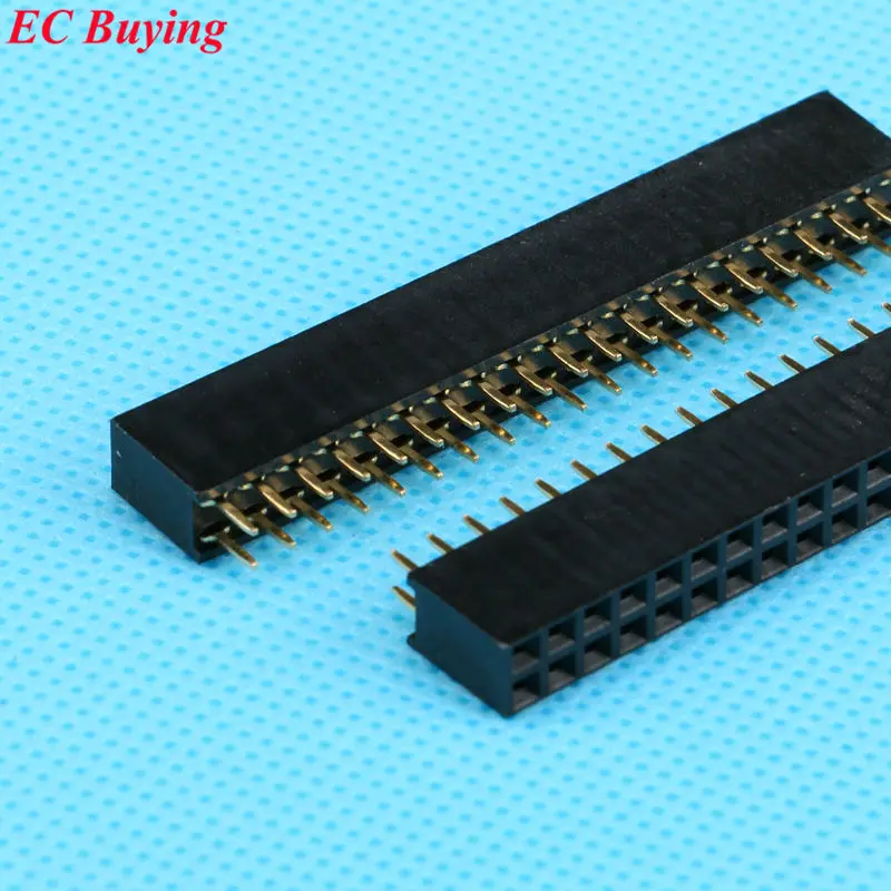 100PCS 2X20 PIN Double row Straight FEMALE PIN HEADER 2.54MM PITCH Strip Connector Socket 2*20 20p 20PIN 20 PIN FOR PCB BOARD