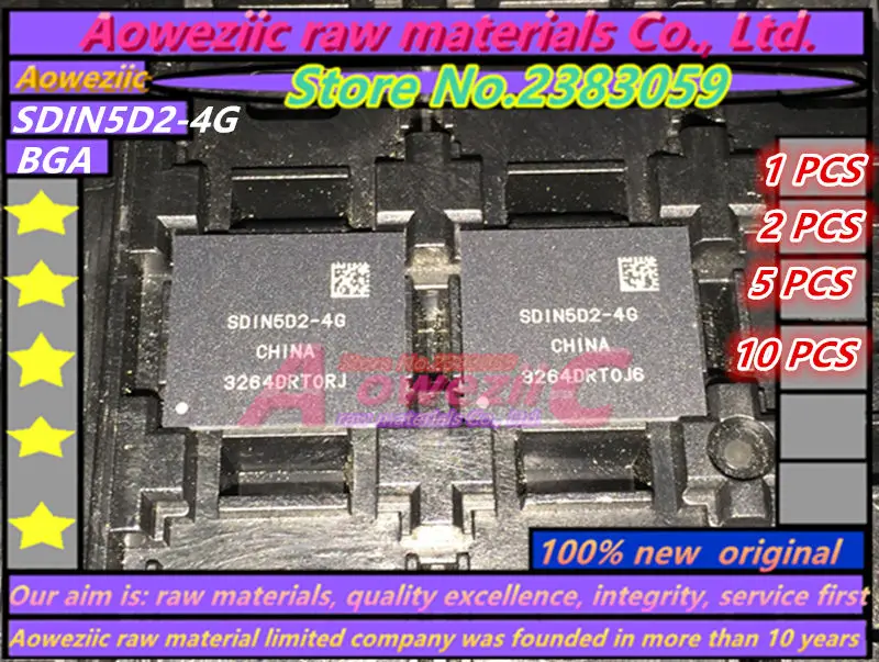 Aoweziic  100% new original  SDIN5D2-4G  BGA   Memory chip  SDIN5D2 4G