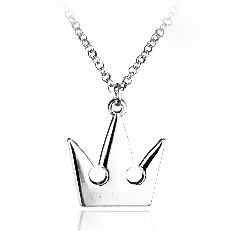 Kingdom Hearts Silver Plated Royal Crown Pendant Necklace Cheap Wholesale Fashion Sora Chain Necklace For Women Men