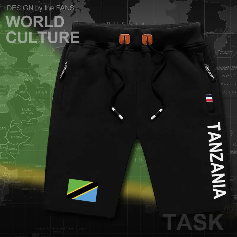 Tanzania Tanzanian mens shorts beach man men's board shorts flag workout zipper pocket sweat bodybuilding 2017 new TZA Swahili