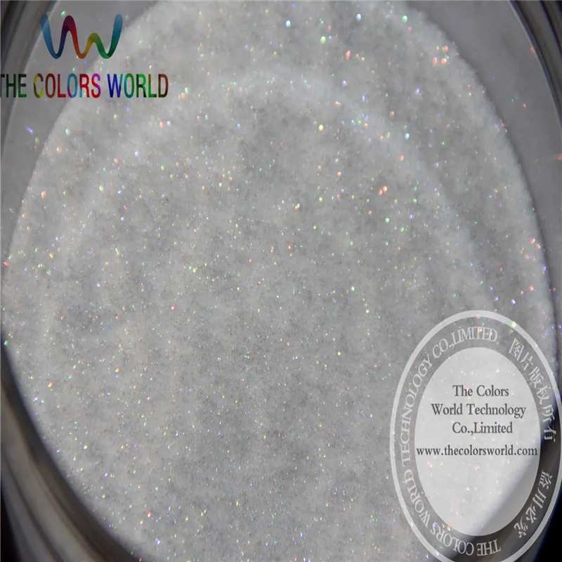 

No.22 wholesale 0.1mm 004 Iridescent white with colorful light Color Glitter Powder for nail,tatto art decoration DIY powder