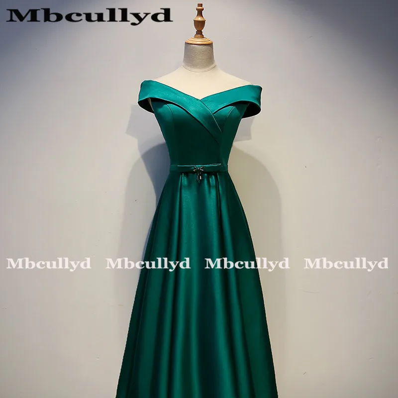 Mbcully 2023 Dark Green Satin Bridesmaid Dresses Sexy Tea Length Formal Wedding Party Dress Cheap Sale Robe demoiselle d'honneur