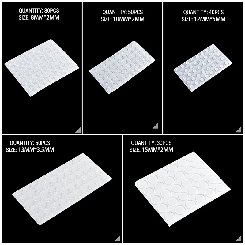 NAIERDI 30-80PCS Self Adhesive Damper Buffer Cabinet Bumpers Silicone Rubber Furniture Pads Cushion Protective Hardware