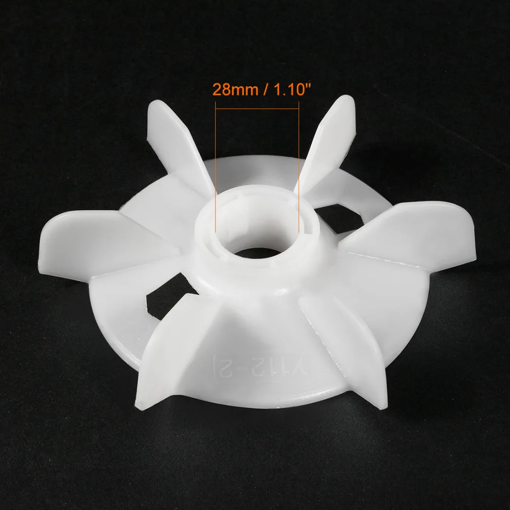 Uxcell 2Pcs 150x28mm/155x24mm Round Shaft Replacement White Plastic 6 Impeller Motor Fan Vane Y112-2/Y90-4 High Quality