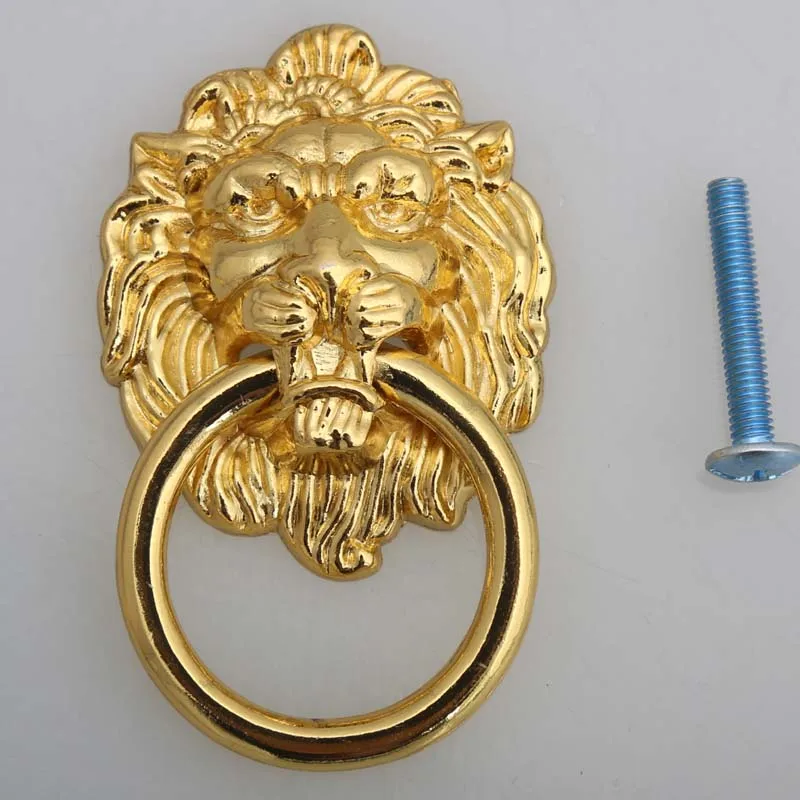 lenth 90mm big lionhead vintage style handles gold drawer cabinet pulls knobs 32mm gold large meatball dresser door handle knob
