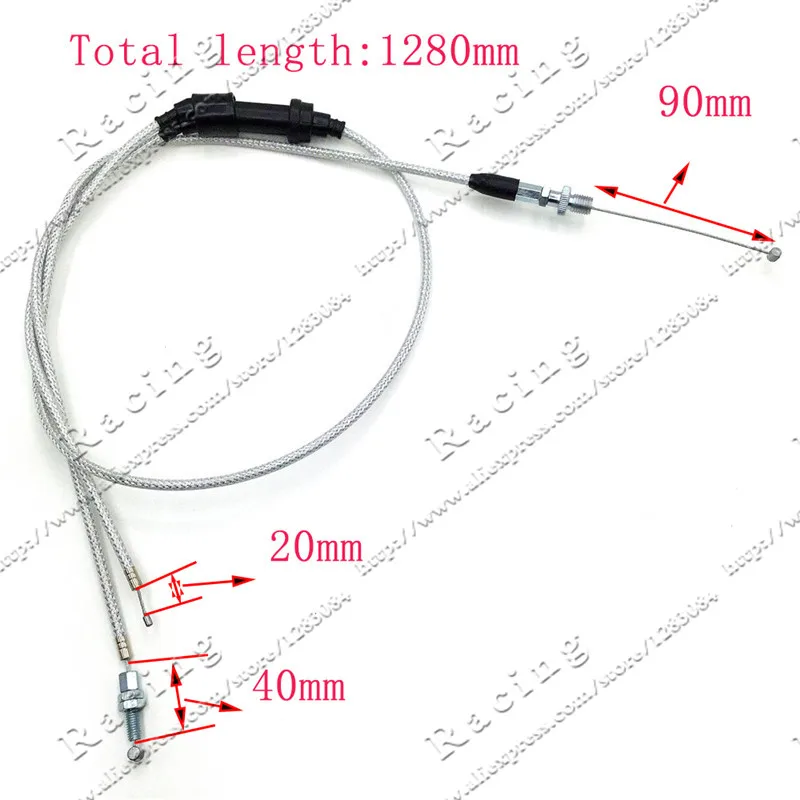 Free shipping 128cm long double Automatic motorcycle carburetor Throttle Grip Cable line fit on racing motocross Dirt Bike
