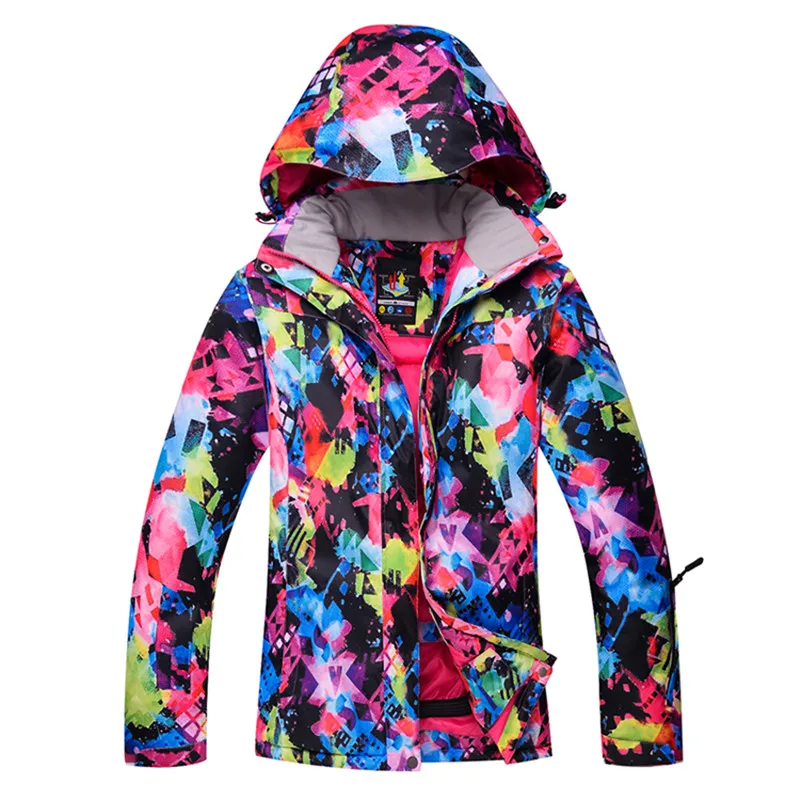 Colorful Winter Ski Jacket For Women Waterproof Windproof Snowboard Coat Ladies Warm Street Outdoor Ski Suit