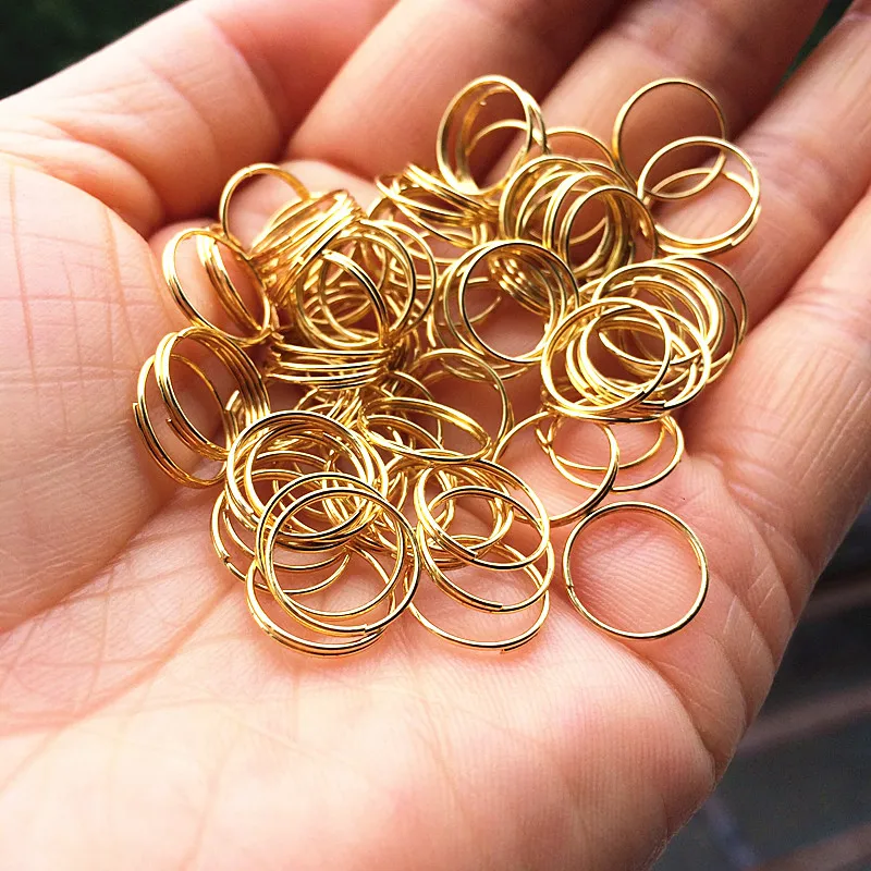 Hot Selling 1000pcs/lot 12mm Gold Stainless Steel Rings For Octagonal Beads Strand Garlands Jump Rings Pendant Metal Connectors