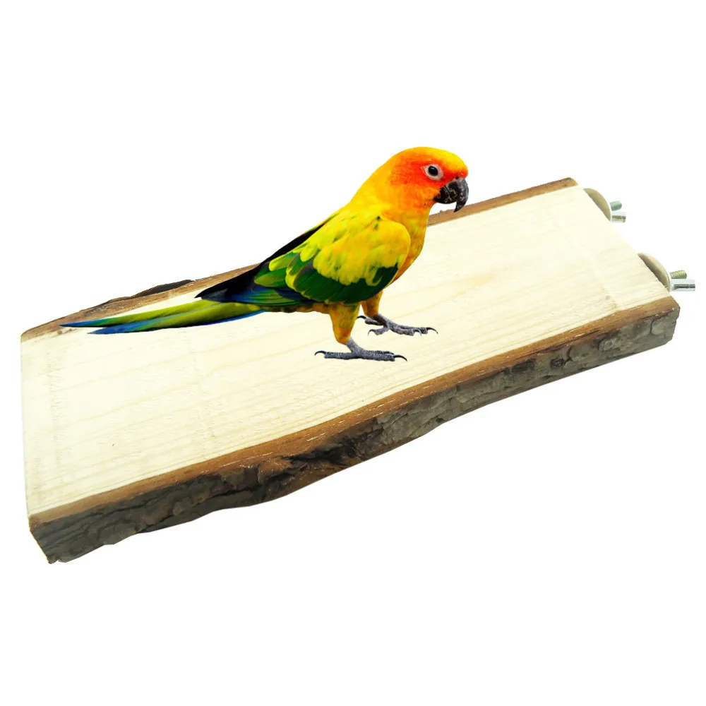 Parrot Pet Bird Chew Toy Wooden Hanging Swing Birdcage Parakeet Cockatiel Cages Parrot station Board Wood Pier Springboard