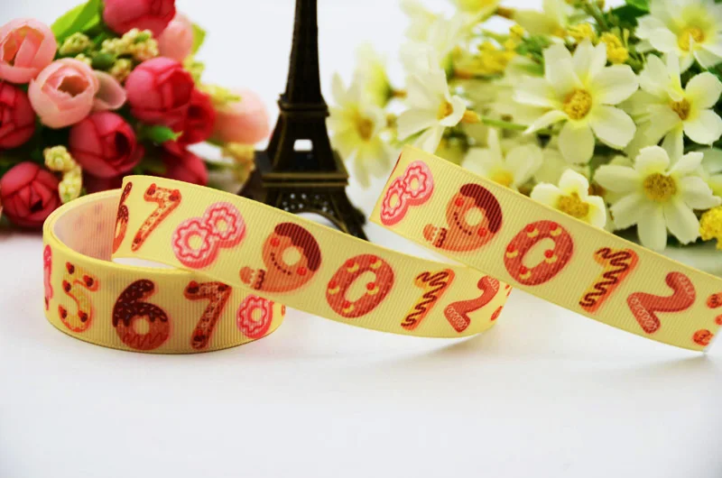 22mm 25mm 38mm 75mm Candy Digital Cartoon Character printed Grosgrain Ribbon party decoration 10 Yards X-00787