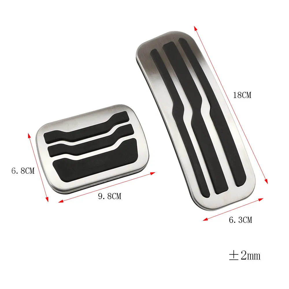 Carmilla Stainless Steel Gas Fuel Pedal Pad Cover Automatic for Ford Explorer 2015 2016 2017 No Drilling Non-slip Car Styling