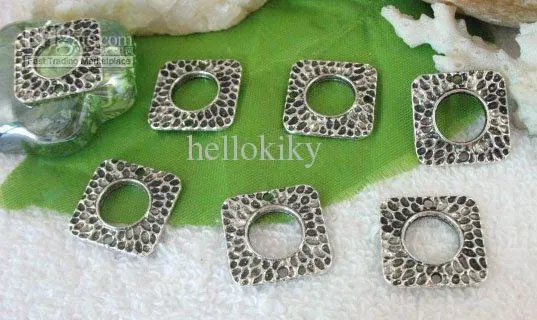 

120pcs Tibetan silver circle square connectors links A9252