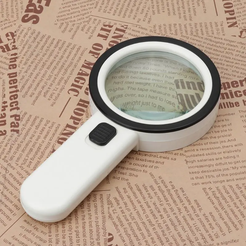 

30X LED Magnifying Glass Handheld Lighted Magnifier Double Glass Lens Jewelry Magnifier