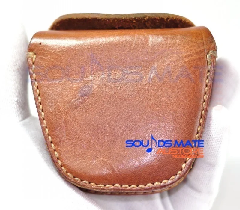 Vintage Handgemachte Echtes Leder Mans Hard Case Tasche Box In Ohr Kopfhörer Ohrhörer Kopfhörer Headset