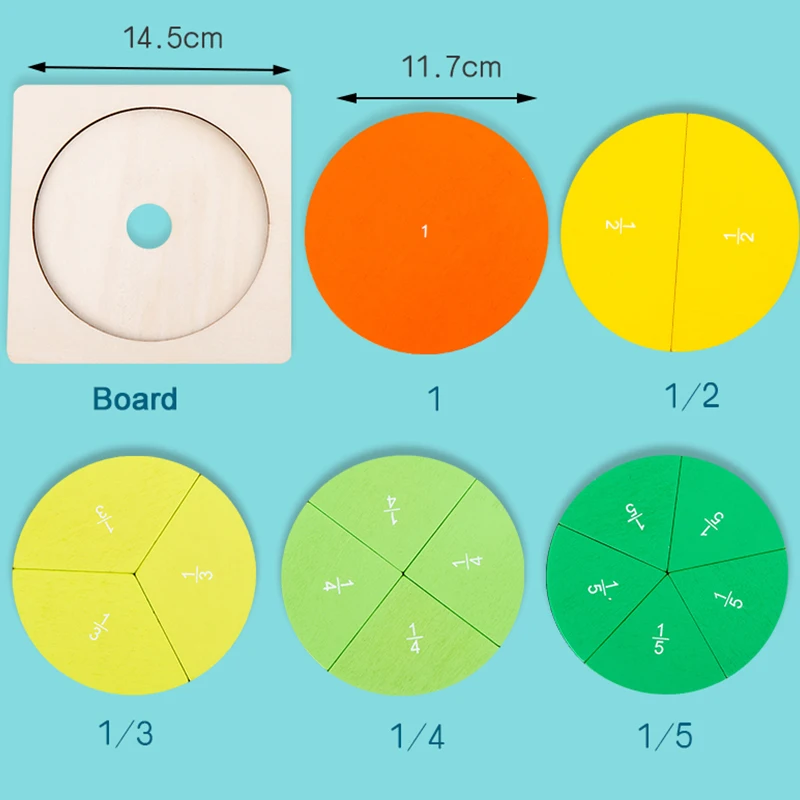 

Preschool Circular Mathematics Fraction Board Division Teaching Aids Montessori Education Math Toy Children Learning tool Toy