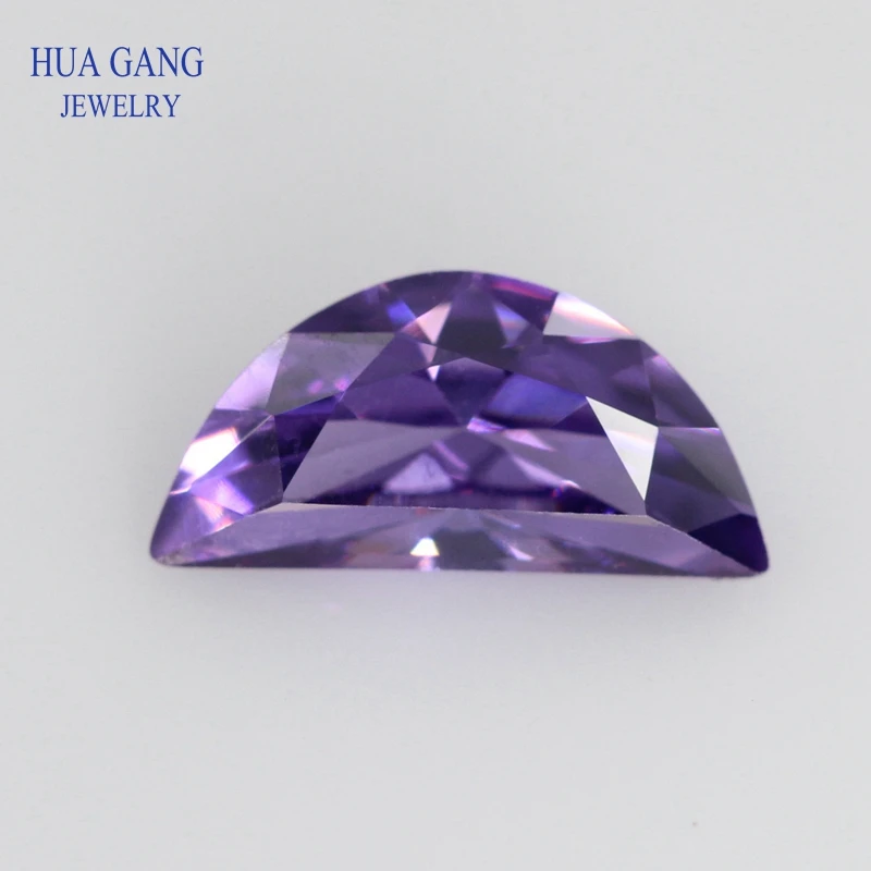 Purple Moon Shape Cubic Zirconia Brilliant Cut Loose CZ Stone Synthetic Gems Beads For Jewelry 2x4~6x12mm