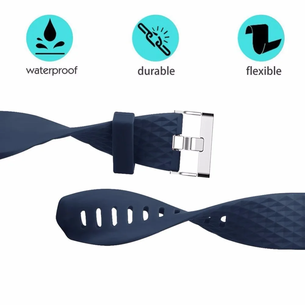 3D Silicone Replacement Straps For Fitbit Charge 2 Band Smart Watch Bracelet For Fitbit Charge2 Band Wristband Strap