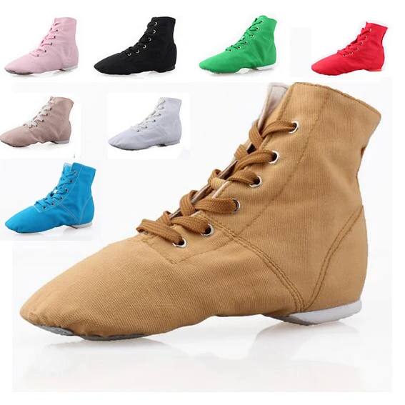 Nuevo 2017 hombres mujeres deportes zapatillas de baile zapatos de baile de Jazz con cordones botas de baile azul rojo negro tostado verde blanco