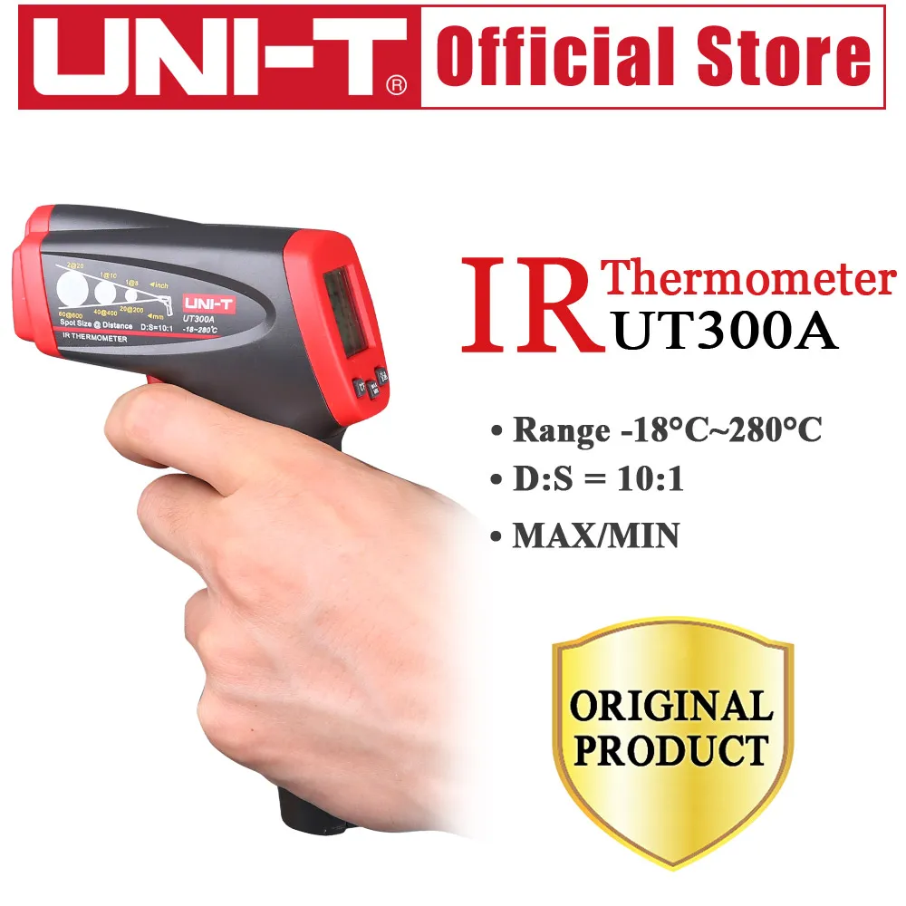 UNI-T UT300A Non Contact Infrared Thermometer Measure Temperature 10:1 D:S For Industrial