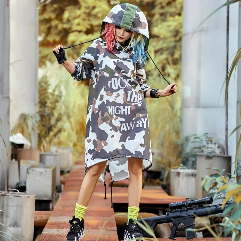 

Sweatshirt with a hood hoodies for women 2018 camouflage military sexy hip hop harajuku pulovers female sweatshirt DD1708 S