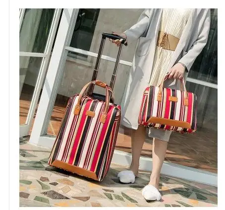 Bolsa de equipaje de viaje para mujer, Maleta de cabina con ruedas, bolsa de equipaje con ruedas rodantes, bolsa de embarque de viaje