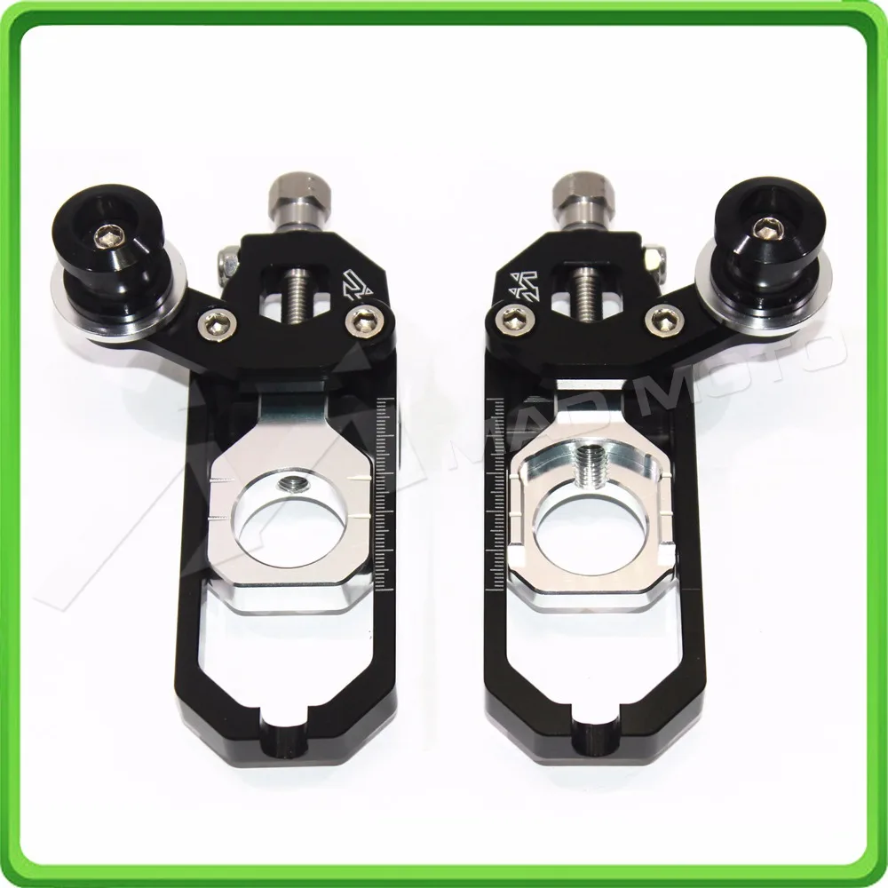 Motorcyclr Chain Tensioner Adjuster with spool fit for APRILIA RSV4 2009 2010 2011 2012 2013 2014 Black&Silver