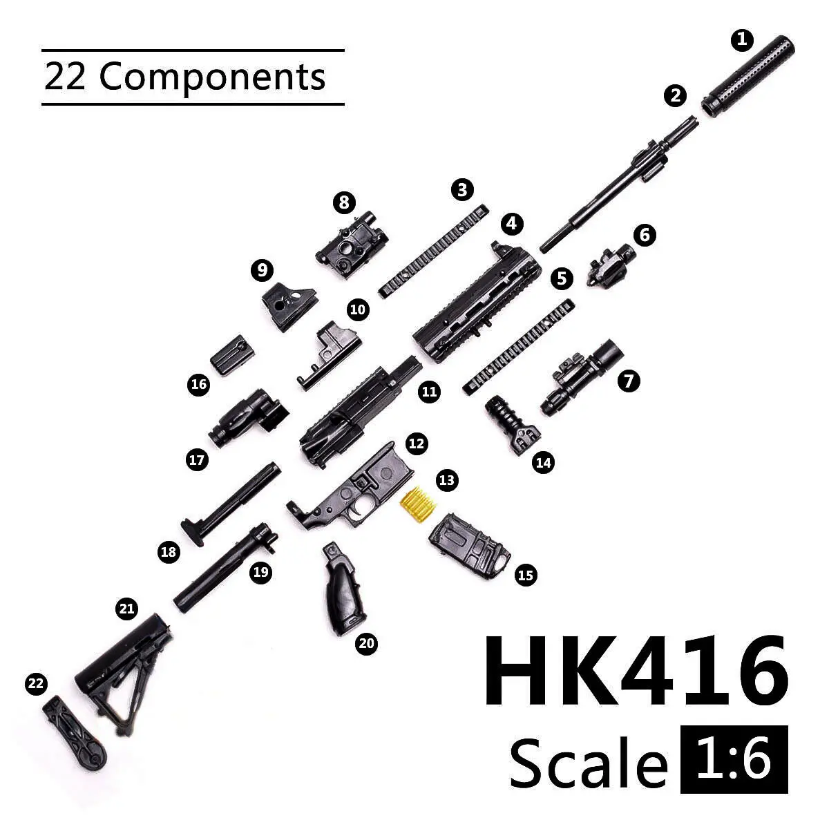 1:6 PUBG M416 HK416 Súng Trường Lắp Ráp Mô Hình Súng Lắp Ráp Xếp Hình Gạch Xây Dựng Cho Nhân Vật Hành Động