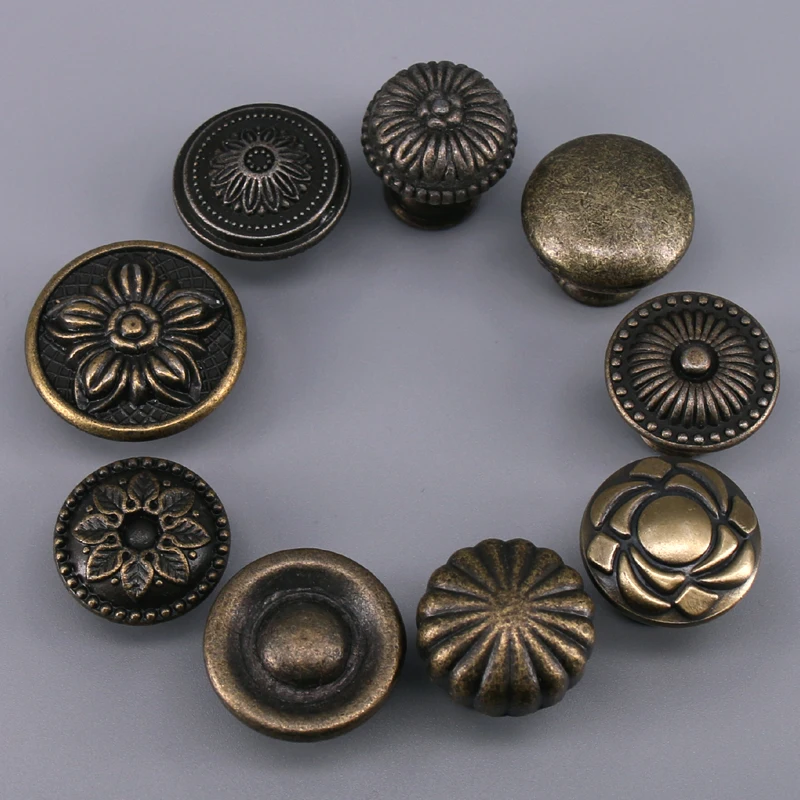 1x Vintage Mental Cupboard Knobs Furniture Cabinet Handle Pull Antique Bronze Drawer Dresser knobs