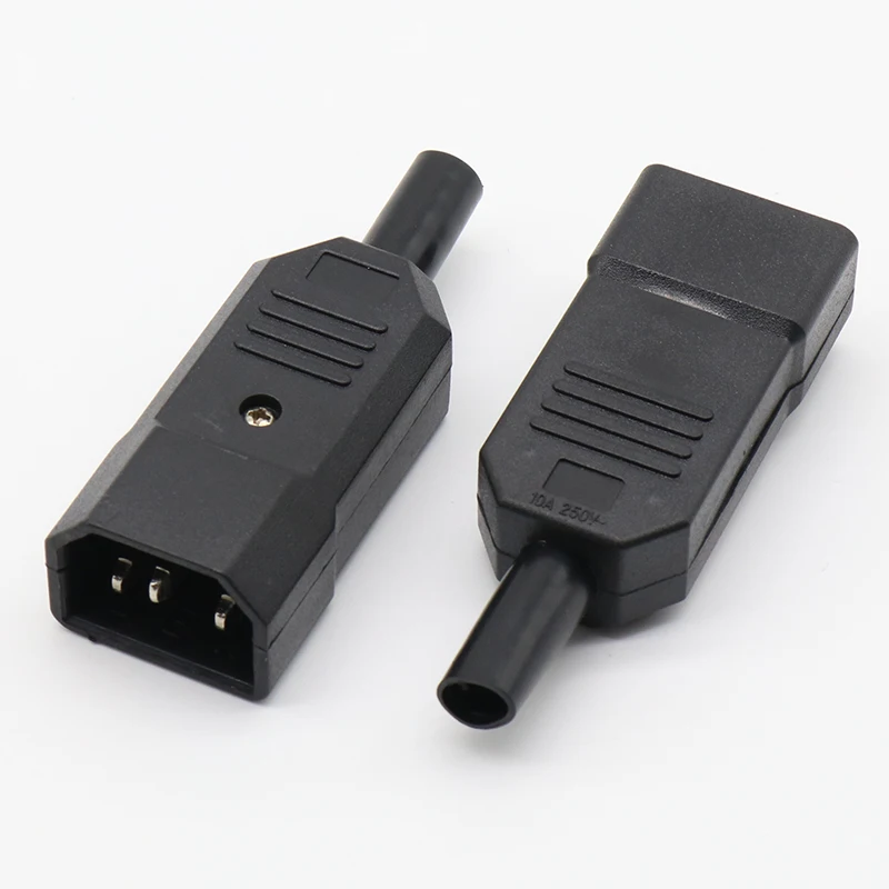 1 pcs 2017New Wholesale Price 10A 250V Black IEC C13 Male Plug Rewirable Power Connector 3 pin ac Socket