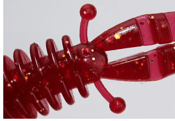 Angel köder weicher Köder künstliche Pop Mini Garnelen 5,5 cm/1,1g Wurm Maden lockt Schraub klemme Schwänze Los 10 Stück – Detail 10