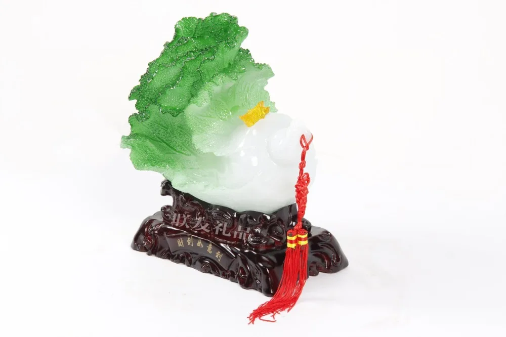 Factory direct imitation jade resin Choi to wishful to crafts, home ornaments, business gifts mahogany imitation agate