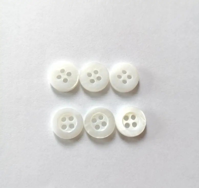 Natural shell butoon None Dyed Botones Decorative Buttons 100pcs 10mm 11.5mm 12.5mm  White Mother Shell Button  4Holes button