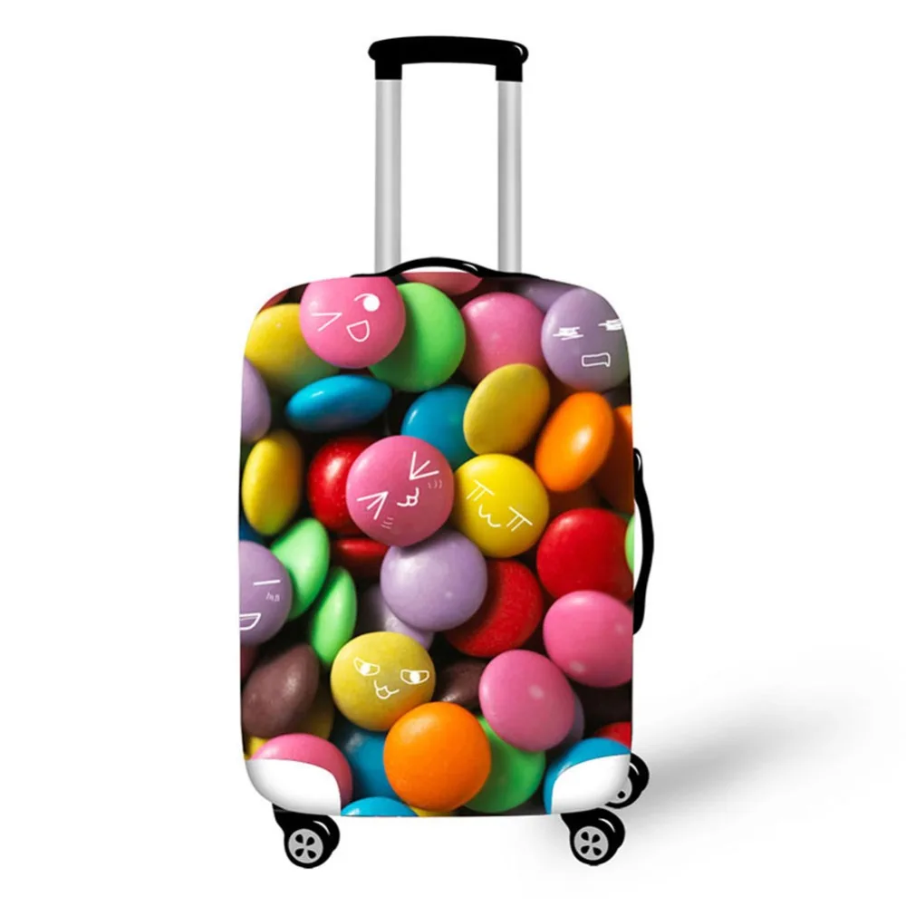 Colorful Rainbow Candy Travel Accessories Suitcase Protective Covers 18-32 Inch Elastic Luggage Dust Cover Case Stretchable