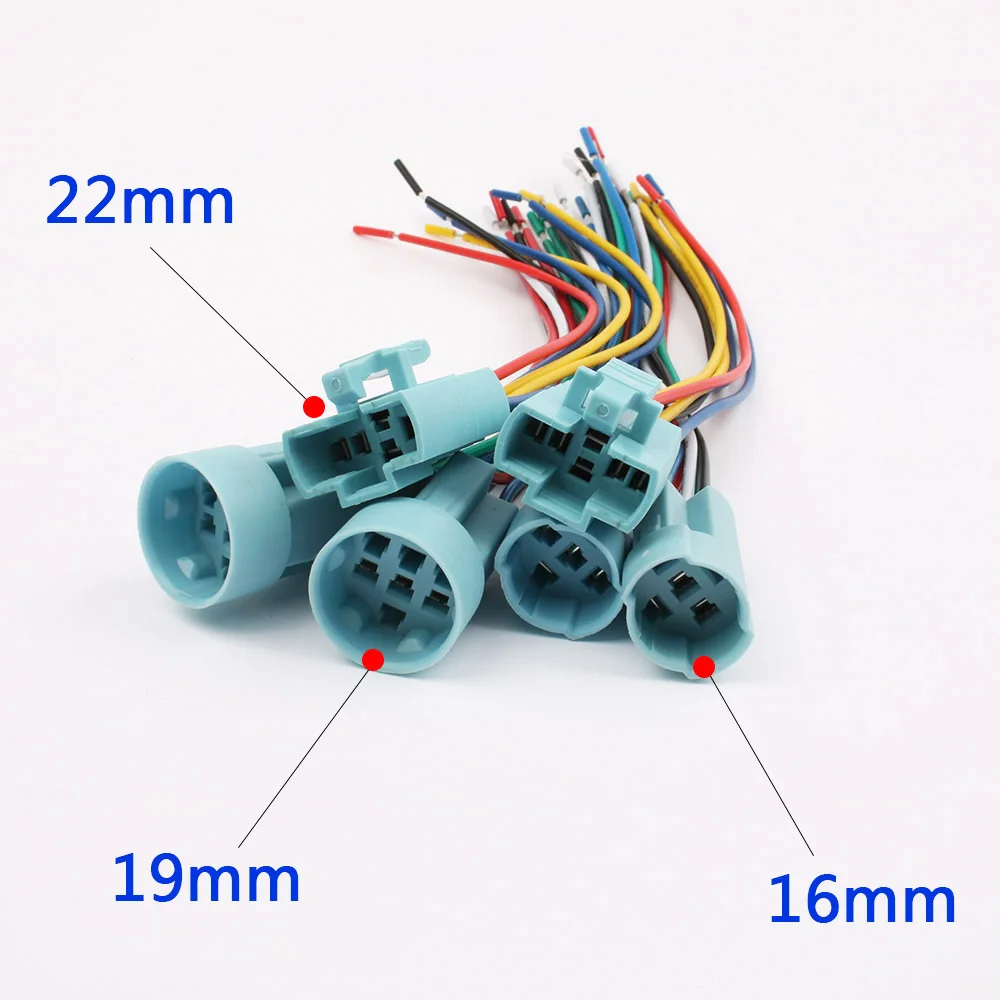 50pcs /lot 16mm 19mm 22Mm cable socket for metal push button switch wiring 2-6 wires stable lamp light button